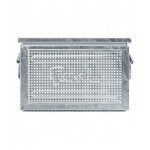 Cassetta metallica forata con maniglie, mis. 272-3, ⌀ foro 4,2 mm,  L325 x P210 x H200 mm