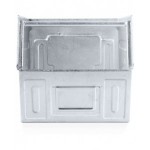 Contenitore a bocca di lupo zincato con traversino, mis.4A5, L310 x P525 x H315 mm