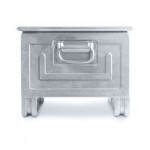 Cassetta zincata a bocca di lupo con slitte e traversino, mis. 5P4, L480 x P540 x H385 mm