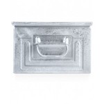 Cassetta zincata a bocca di lupo con doppio traversino, mis. 4, L310 x P510 x H200 mm