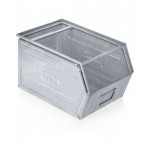 Cassetta zincata a bocca di lupo con doppio traversino, mis. 4A5, L310 x P525 x H315 mm