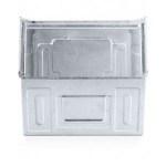 Cassetta zincata a bocca di lupo con doppio traversino, mis. 4A5, L310 x P525 x H315 mm