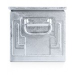 Cassetta zincata a bocca di lupo con doppio traversino, mis. 4A5, L310 x P525 x H315 mm