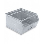 Cassetta zincata a bocca di lupo con doppio traversino, mis. 5P4, L480 x P540 x H300 mm