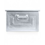 Cassetta zincata a bocca di lupo con doppio traversino, mis. 5P4, L480 x P540 x H300 mm