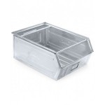 Cassetta zincata a bocca di lupo con doppio traversino, mis. 5, L480 x P725 x H295 mm