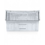 Cassetta zincata a bocca di lupo con doppio traversino, mis. 5, L480 x P725 x H295 mm