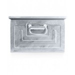 Cassetta zincata a bocca di lupo con doppio traversino, mis. 5, L480 x P725 x H295 mm
