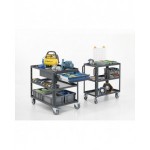 Carrello per officina a 3 ripiani con bordo rialzato, portata 330 kg,  XS