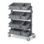 Carrello porta contenitori Euro Box in plastica ricilata