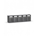 Cassettiera porta minuteria Visual Box, 5 cassetti, grigio antracite, L600 x P140 x H168 mm