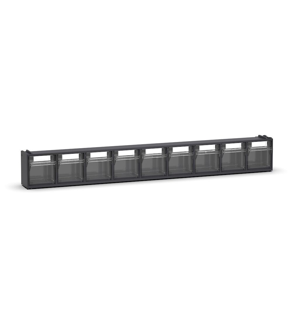 Cassettiera porta minuteria Visual Box, 9 cassetti,grigio antracite, L600 x P68 x H78 mm