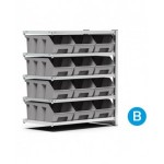 Scaffale aggiuntivo con 12 contenitori a 5 piani, L1028 x P521 x H1111 mm