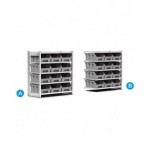 Scaffale aggiuntivo con 12 contenitori a 5 piani, L1028 x P521 x H1111 mm