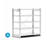 Scaffale porta contenitori mis.4 a 5 piani, L1057 x P521 x H1111 mm
