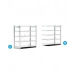 Scaffale aggiuntivo porta contenitori mis.4 con 5 ripiani, L1028 x P521 x H1111 mm