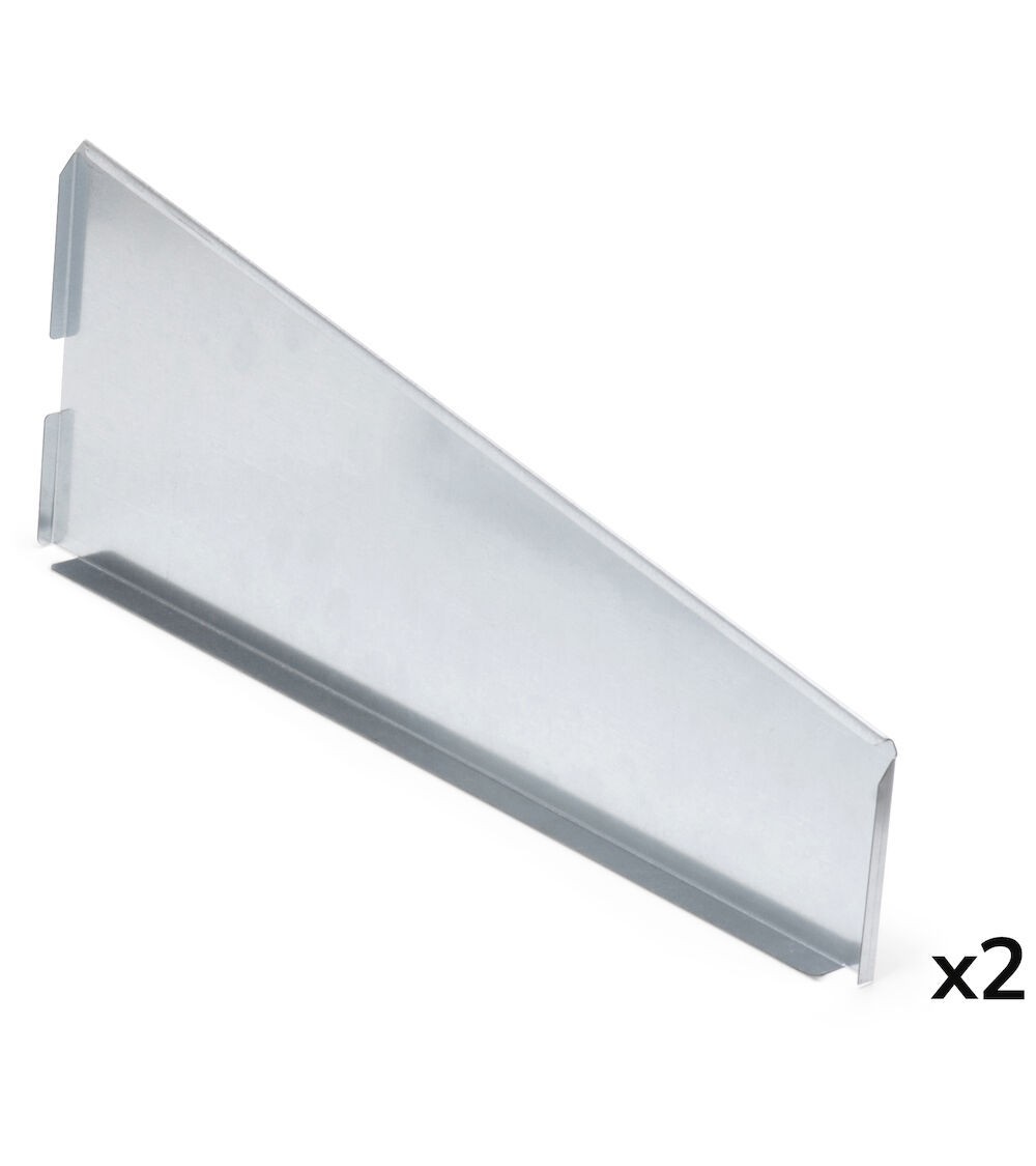 Coppia divisori trapezoidali zincati aggiuntivi, L16 x P393 x H187 mm