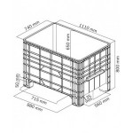 Cassone in plastica sovrapponibile, L1200 x P800 x H800 mm