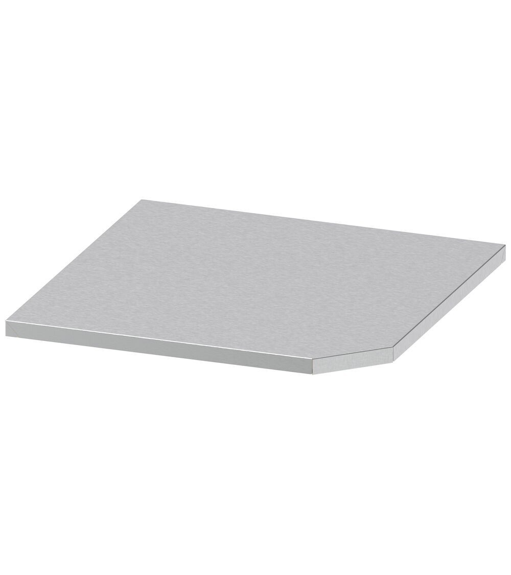 Top Garage per angolo in acciaio inox satinato