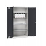 Armadio con ante a battente fessurate 54x27 EH, PERFOM14019, colore grigio chiaro e antracite