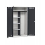 Armadio multiuso con ante battente fessurate, ripiani e divisorio, L 1023 x P 555 x H 2000 mm, PERFOM14010