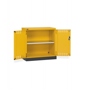 Armadietto per infiammabili vernici e solventi, 1 piano, 1 vasca esterna, L1023 x P555 x H1000 mm, PERFOM12013