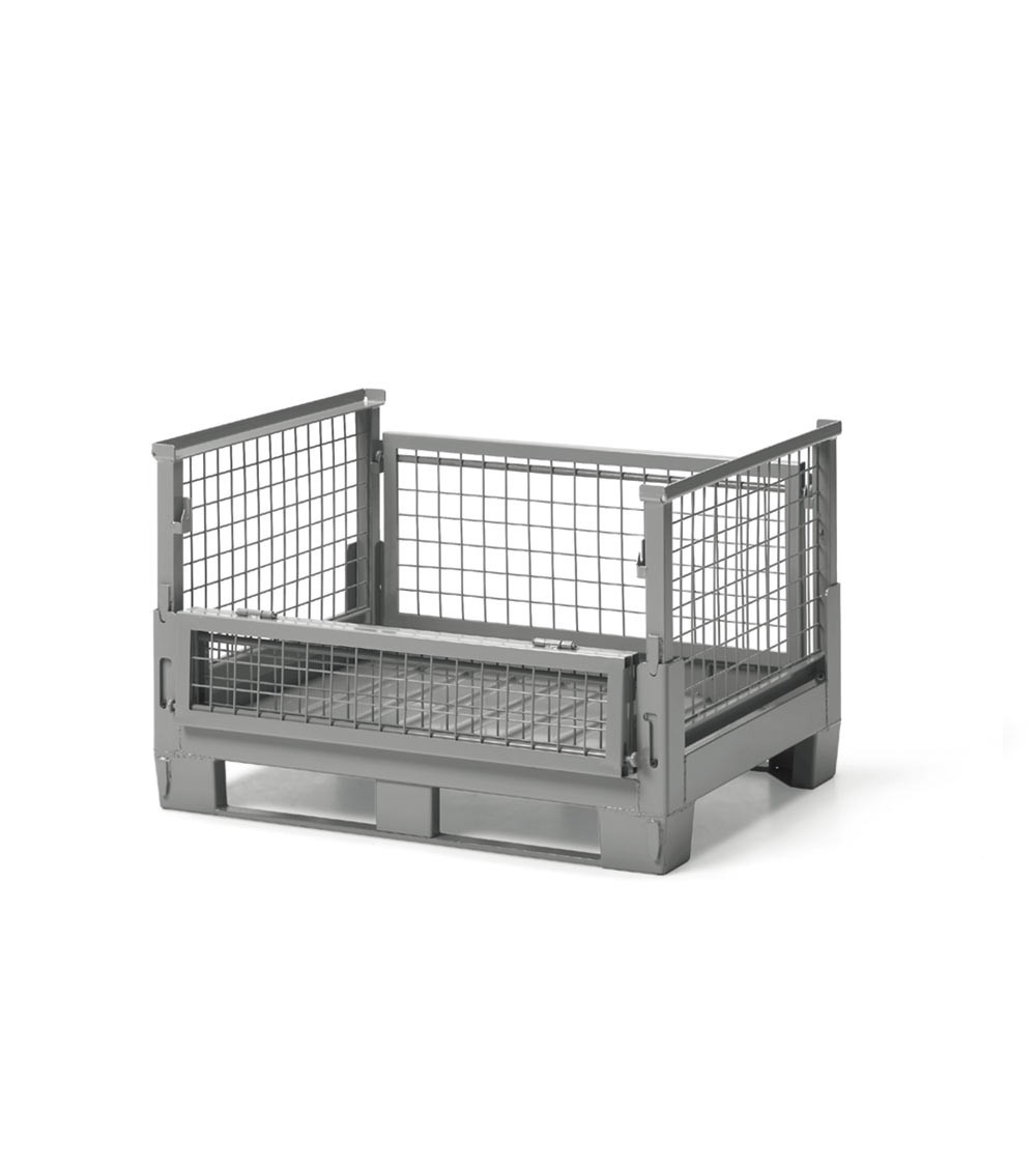 Container in rete abbattibile con portello apribile