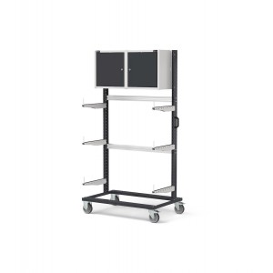Carrello rastrelliera con pensili, L 1067 mm BINCART1013