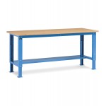 Banco Work Up con piano in legno, 200cm, blu