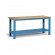 Banco da lavoro Work con piano in legno, 200cm, Blu