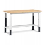 Banco Work Up con piano in legno, 150cm, grigio