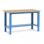 Banco Work Up con piano in legno, 150cm, blu